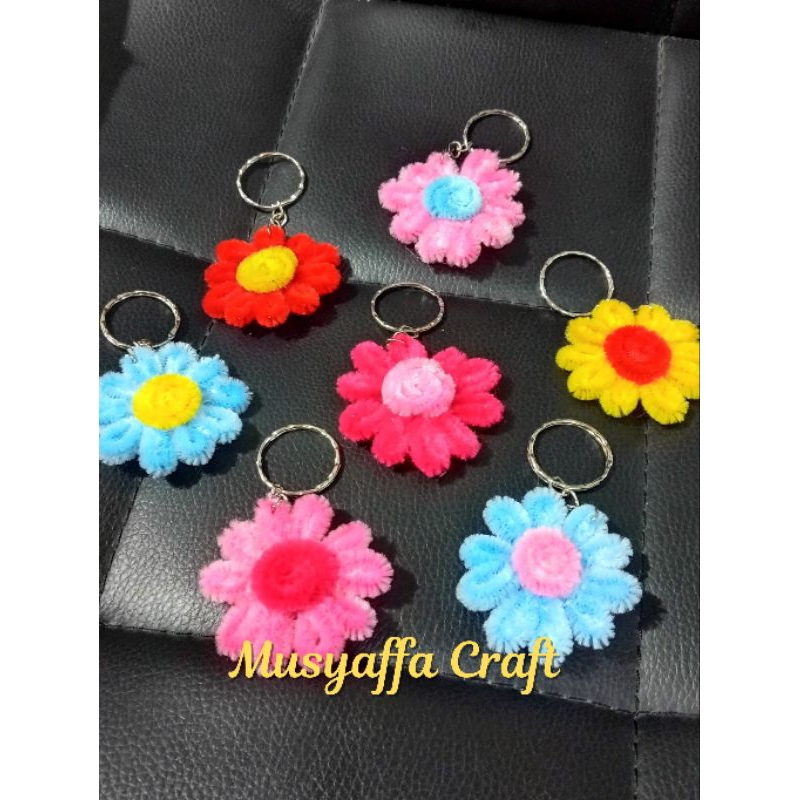 Jual Gantungan kunci tipe bunga/keychain pipe cleaner/ganci kawat bulu ...