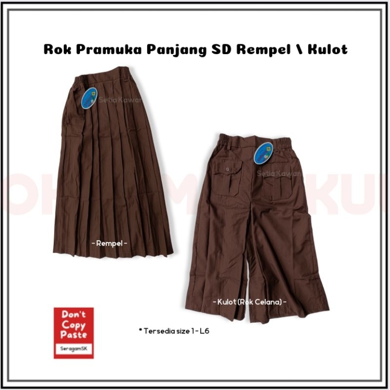 Jual Rok Pramuka SD Panjang / Rok Pramuka SD Panjang Rempel Kulot ...
