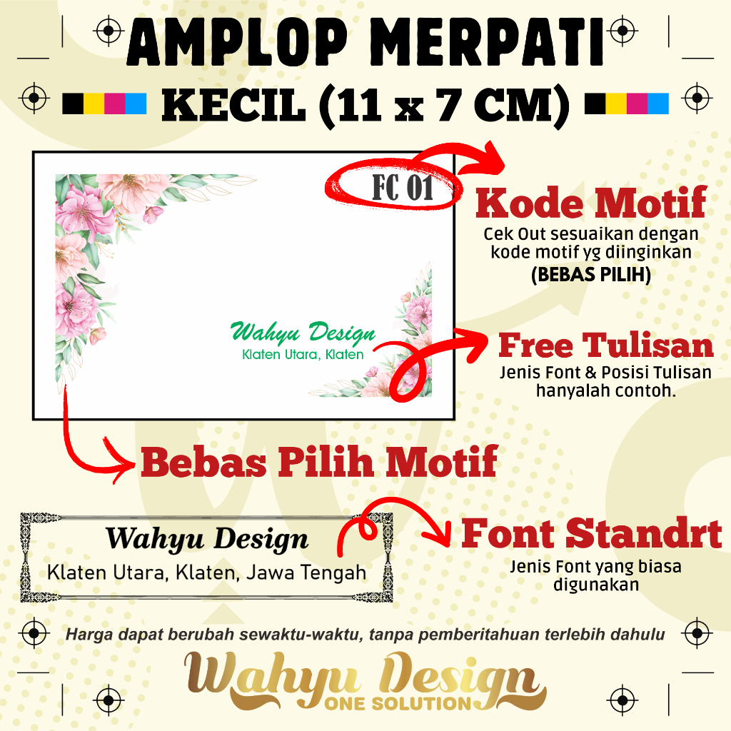 Jual Amplop MERPATI Kecil (11 x 7 cm) - WARNA - FREE CETAK TULISAN ...