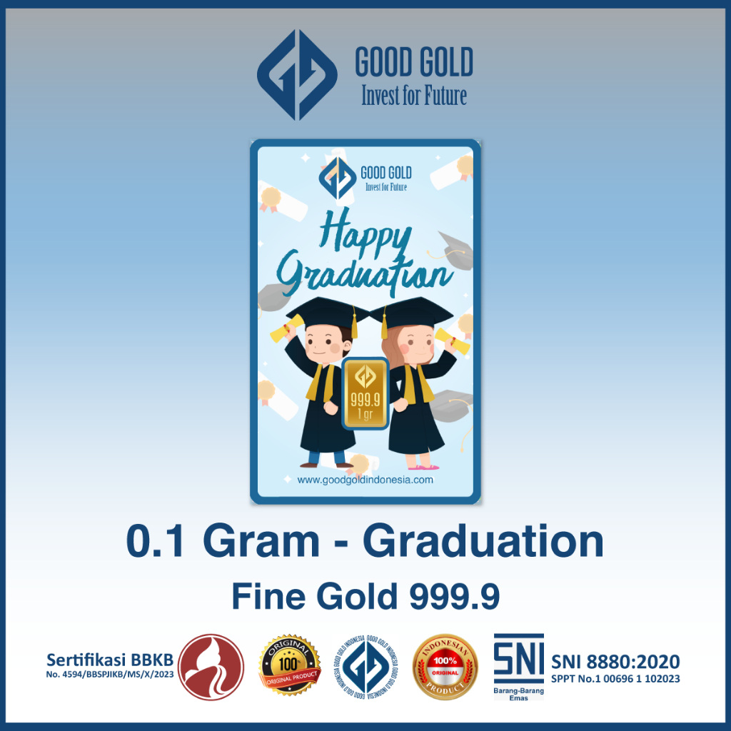 Jual Logam Mulia Good Gold 0.1 Gram edisi Graduation/ Emas Batangan ...