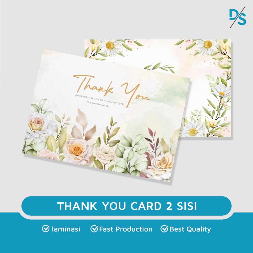 Jual DSPRINTING - Thank You Card Custom - Kartu Ucapan - Undangan