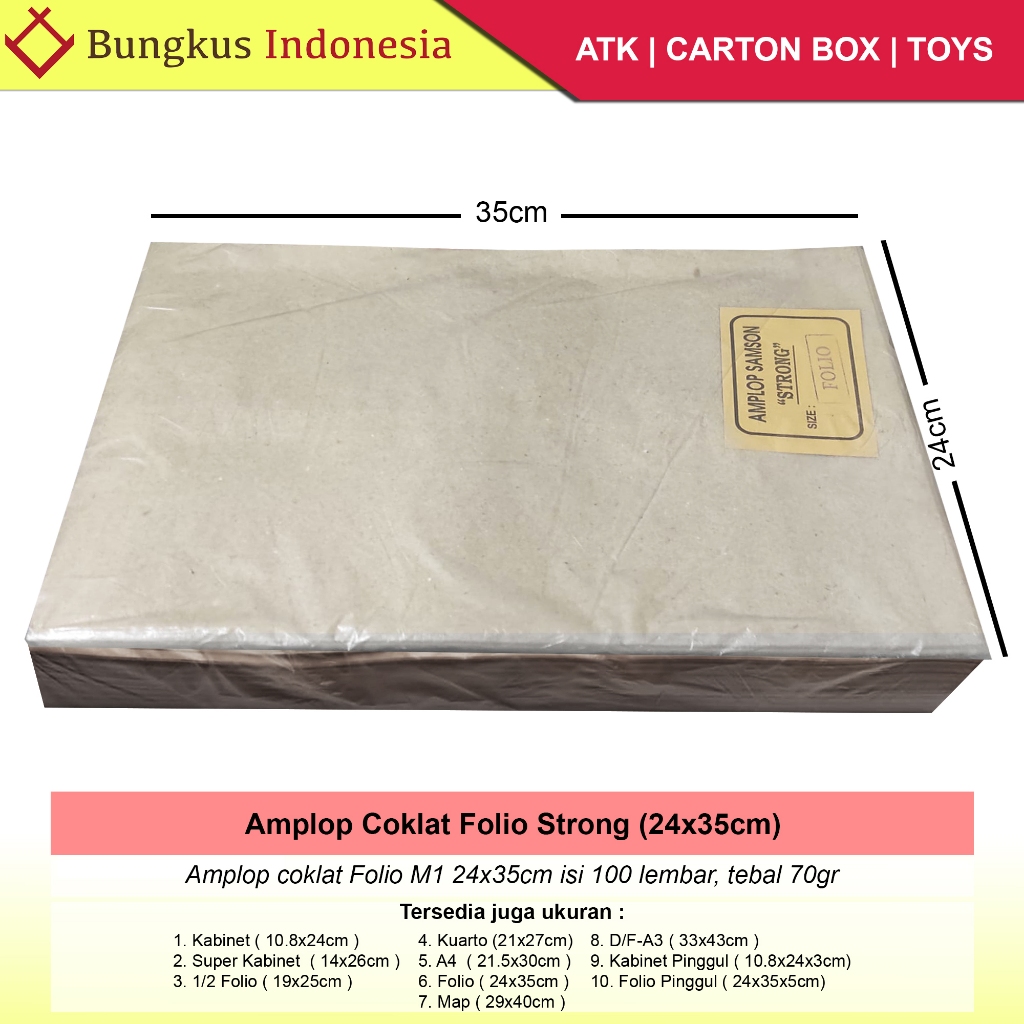 Jual Amplop Coklat Folio (24x35cm) | Shopee Indonesia