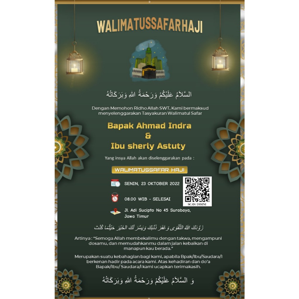 Jual Undangan Tasyakuran Haji / Walimatussafar Haji Undangan Digital ...