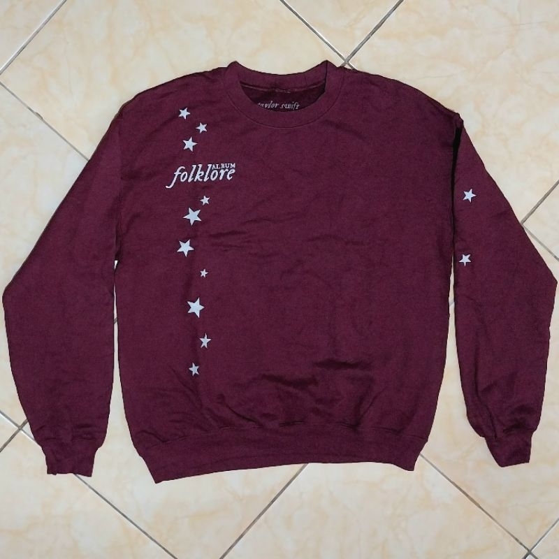 Taylor Swift Folklore You Drew offers Stars Around My Scars Maroon Crewneck