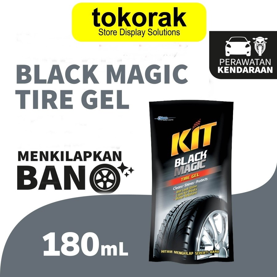 Jual Kit Black Magic Tire Gel Refill Pouch 180 Ml Semir Pengkilap Ban