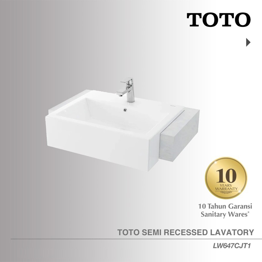 Jual TOTO Semi Recessed Lavatory 1 Tap Hole LW647CJT1 | Body Only ...