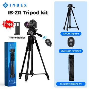 INBEX IB 2R 170CM Tripod Kamera Hp Bluetooth Remote Aluminum Tripot Holder Konten Tongsis Video