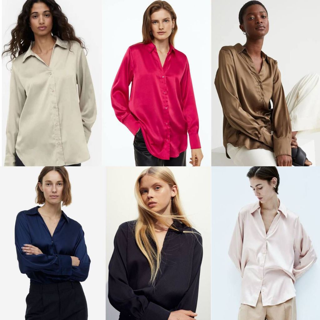 Jual H&Mmm Longsleeved Silk Shirt | Shopee Indonesia