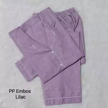 Bj Piyama Pp Satin Embos Wanita Baju Tidur Lengan Panjang