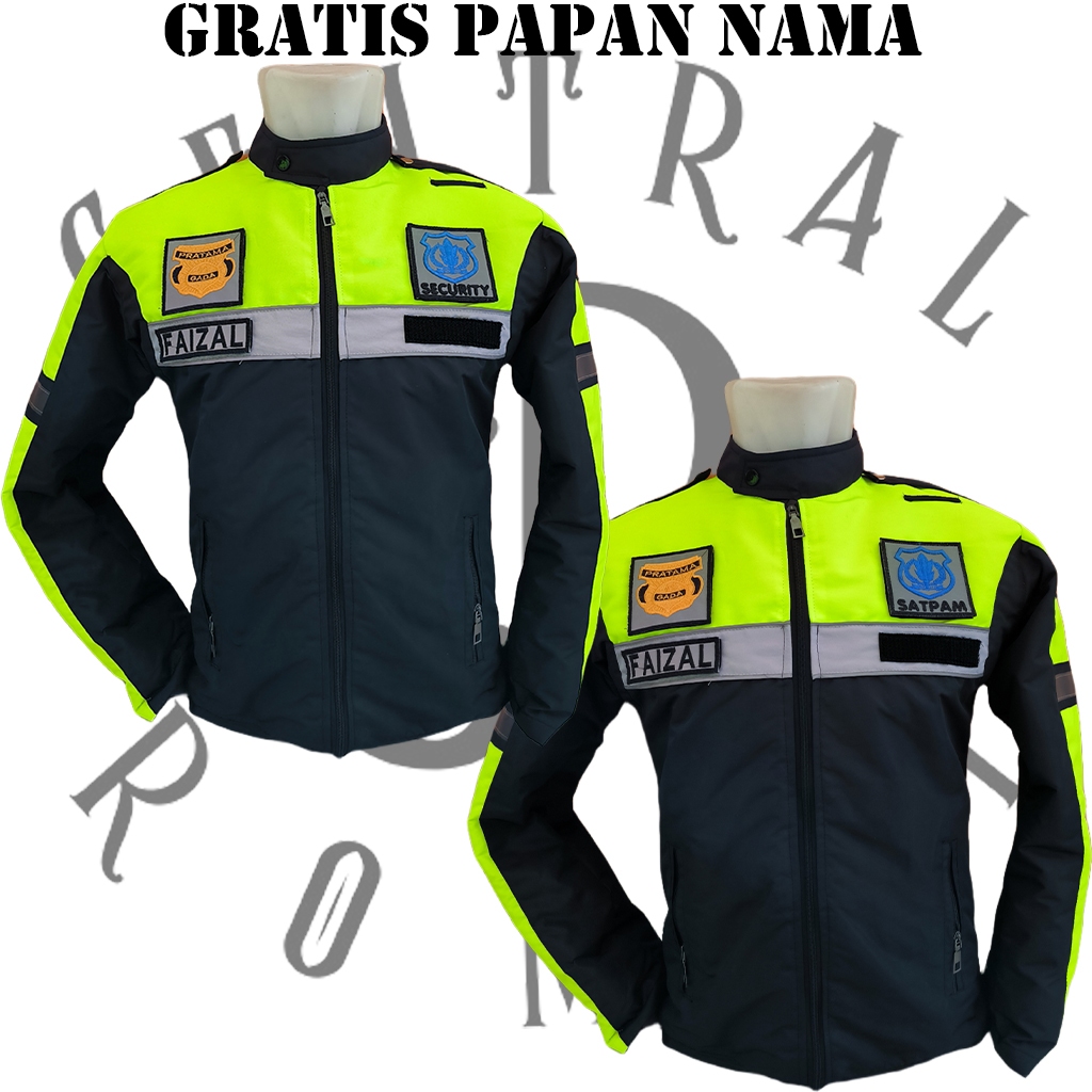 Jual JAKET SECURITY SATPAM MODEL STRIP/PALANG TERBARU BAHAN TASLAN ANTI ...