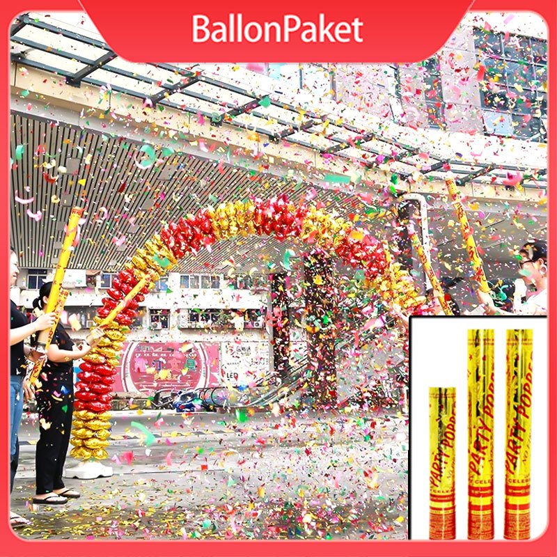 Confetti Party Popper Ulang Tahun Warna Warni Pelengkapan Pesta Ukuran 30 cm / 40 cm / 50 cm / 60 cm