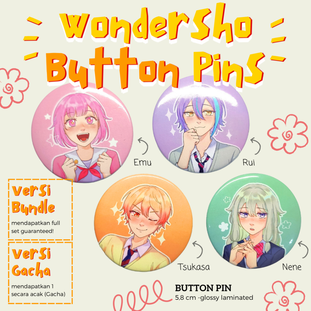 Jual Wonderland x Showtime ( WXS ) Button Pins | Shopee Indonesia