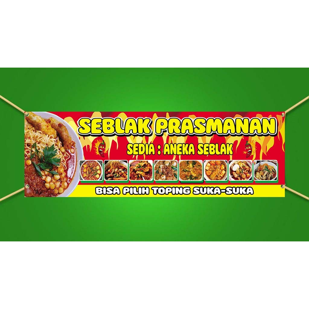 Jual Banner Spanduk Backdrop Jualan Seblak Prasmanan Gratis Request ...