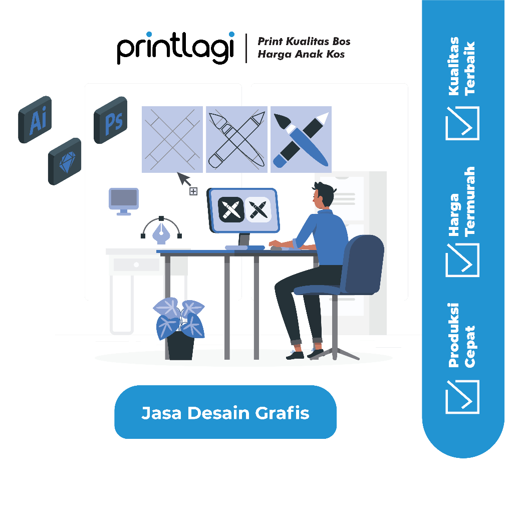 JASA DESAIN GRAFIS / DESAIN LOGO / BANNER / KAOS / BROSUR / STIKER / MOCKUP / Jasa desain printlagi