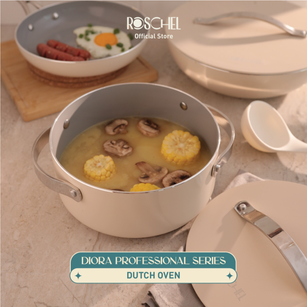 Jual Roschel Diora Professional Dutch Oven 20 cm , 24 cm Ceramic Non ...