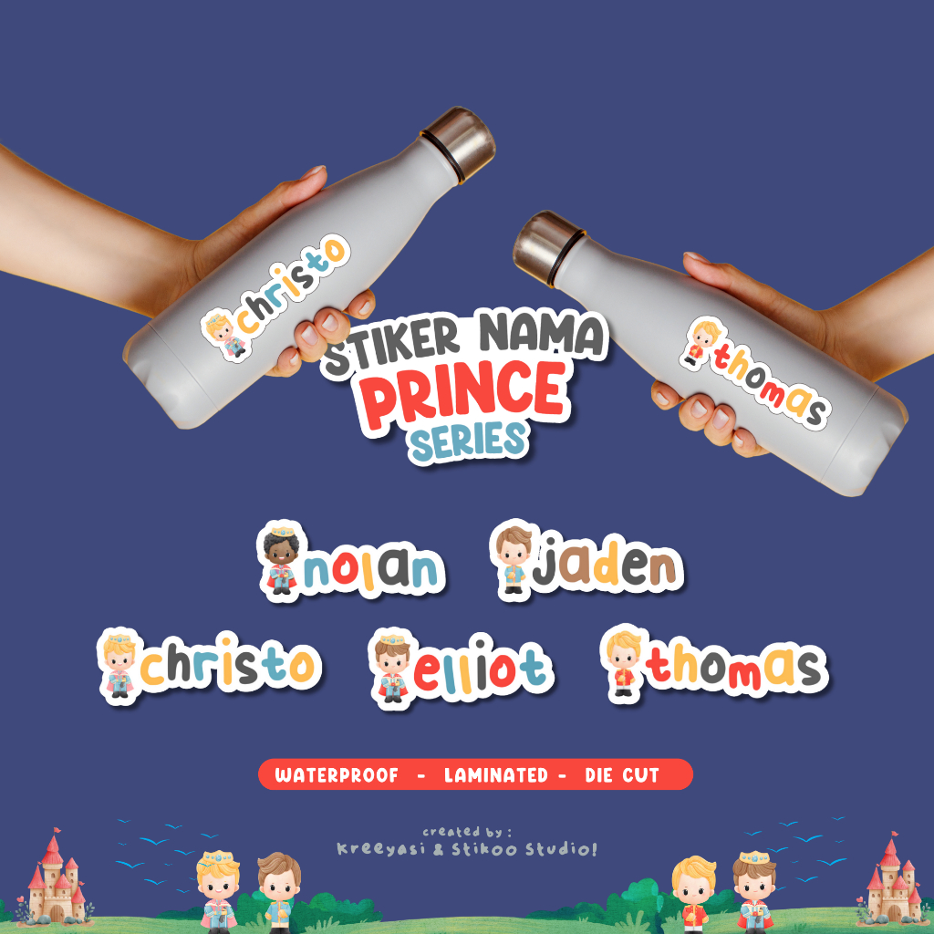 Jual PRINCE - Stiker Label Nama Custom - Waterproof - Stiker ...