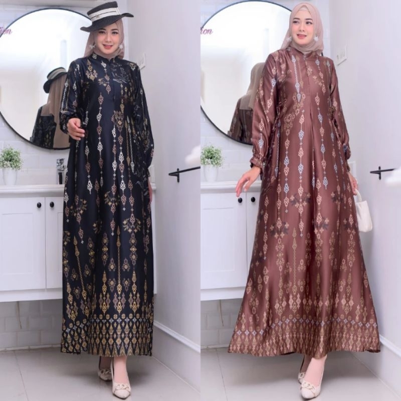 Fashion Muslim Gamis HYGET TUMPAL PART 2 JUMBO dress motif etnik bunga mewah busui  terlaris