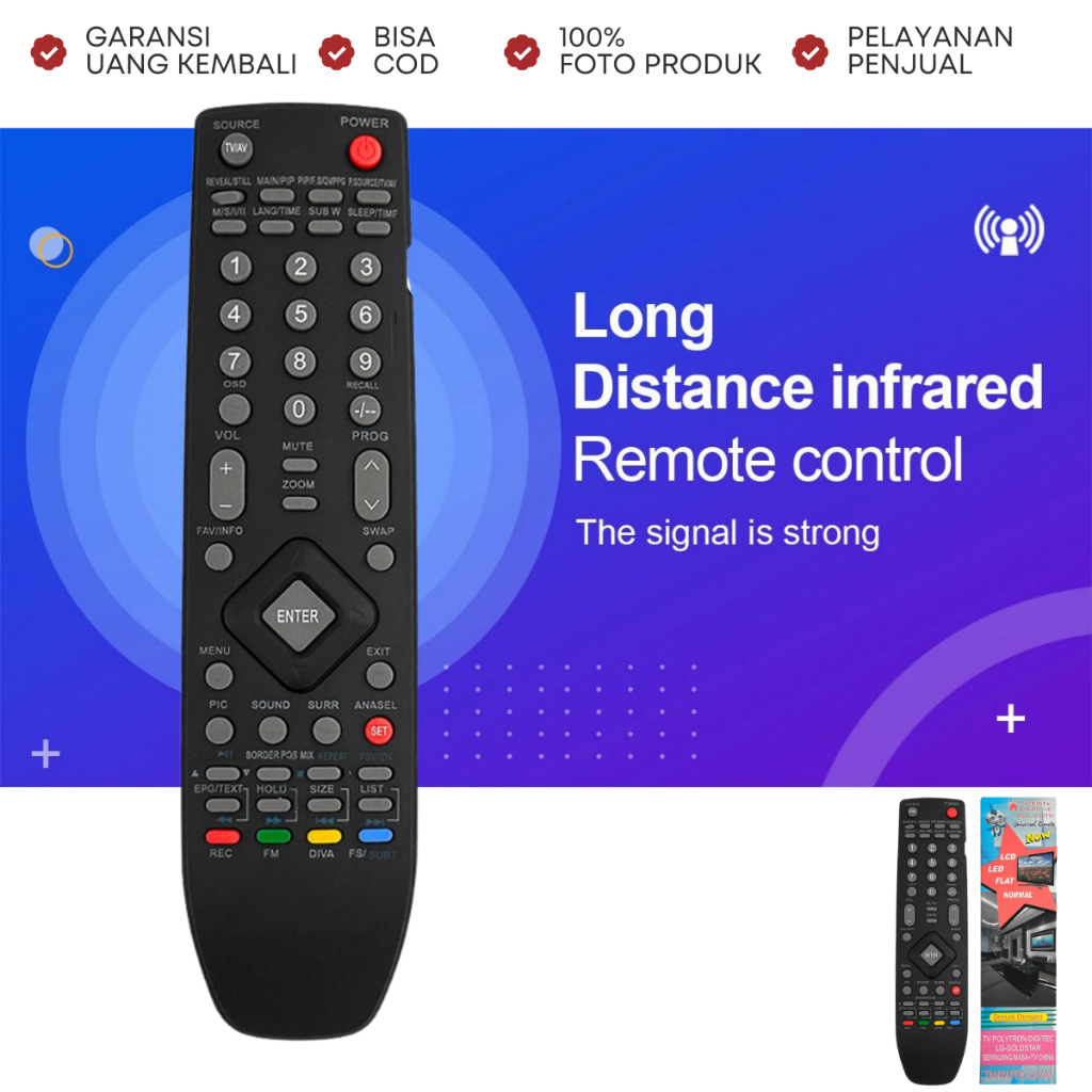 Jual REMOTE TV POLYTRON DIGITEC TABUNG POLYTRON LCD LED MULTI FUNGSI ...