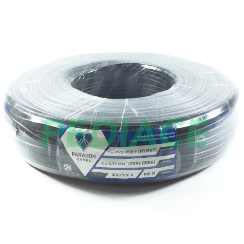 Jual Kabel Listrik 2 x 0.75 MM Serabut-Rambut Paragon Oval Cord 1 Rol ...