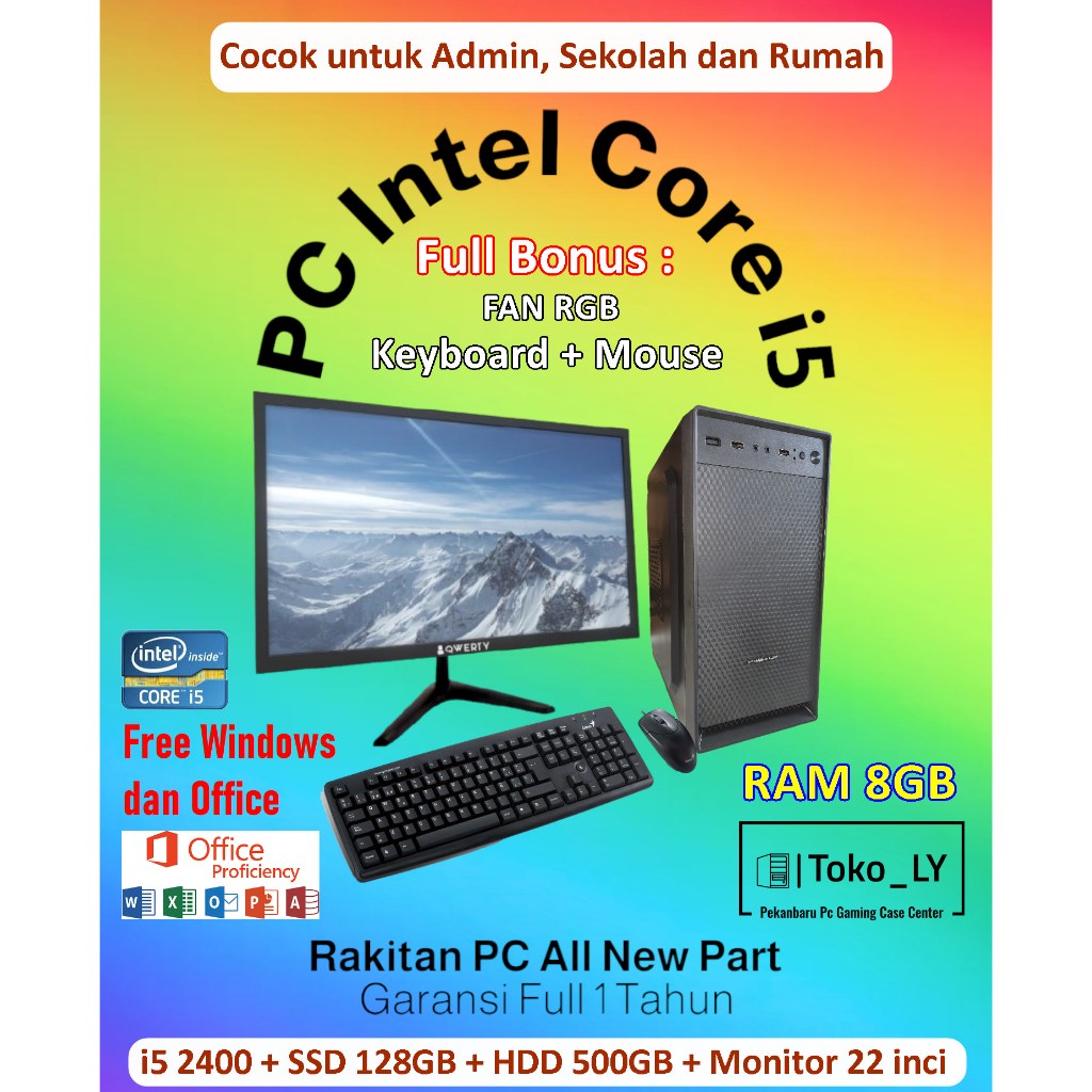 PC Rakitan BARU - Core i5 + Monitor Baru