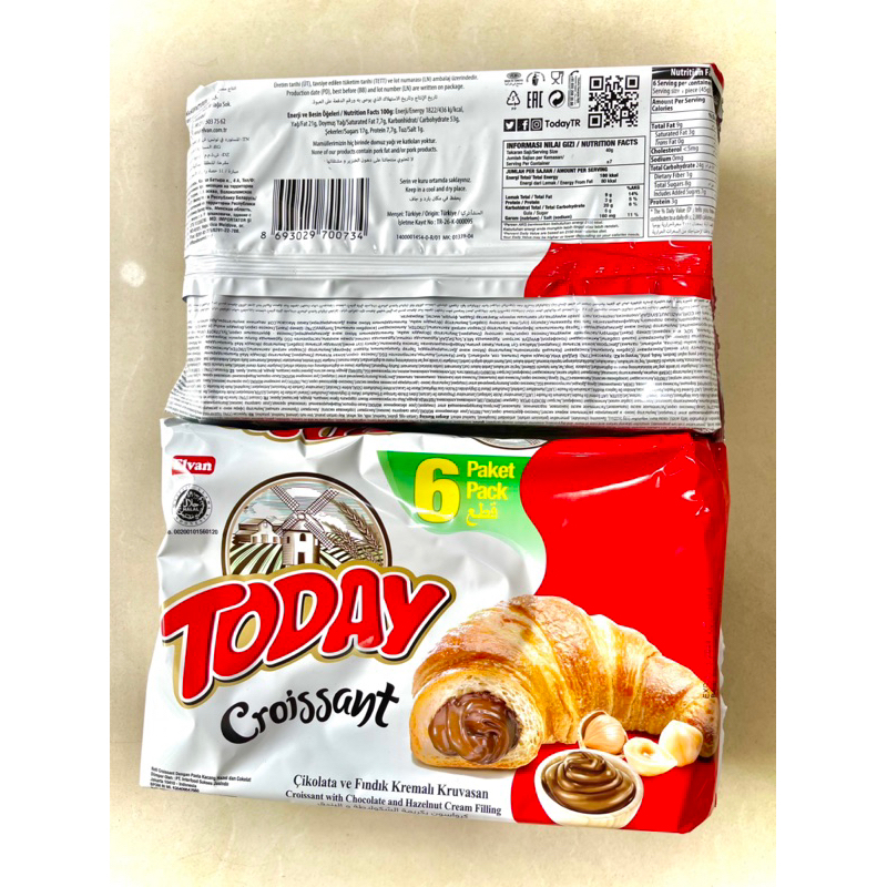 Jual Roti Croissant Coklat Kacang Hazel Chocolate Hazelnut 40g Turkey ...
