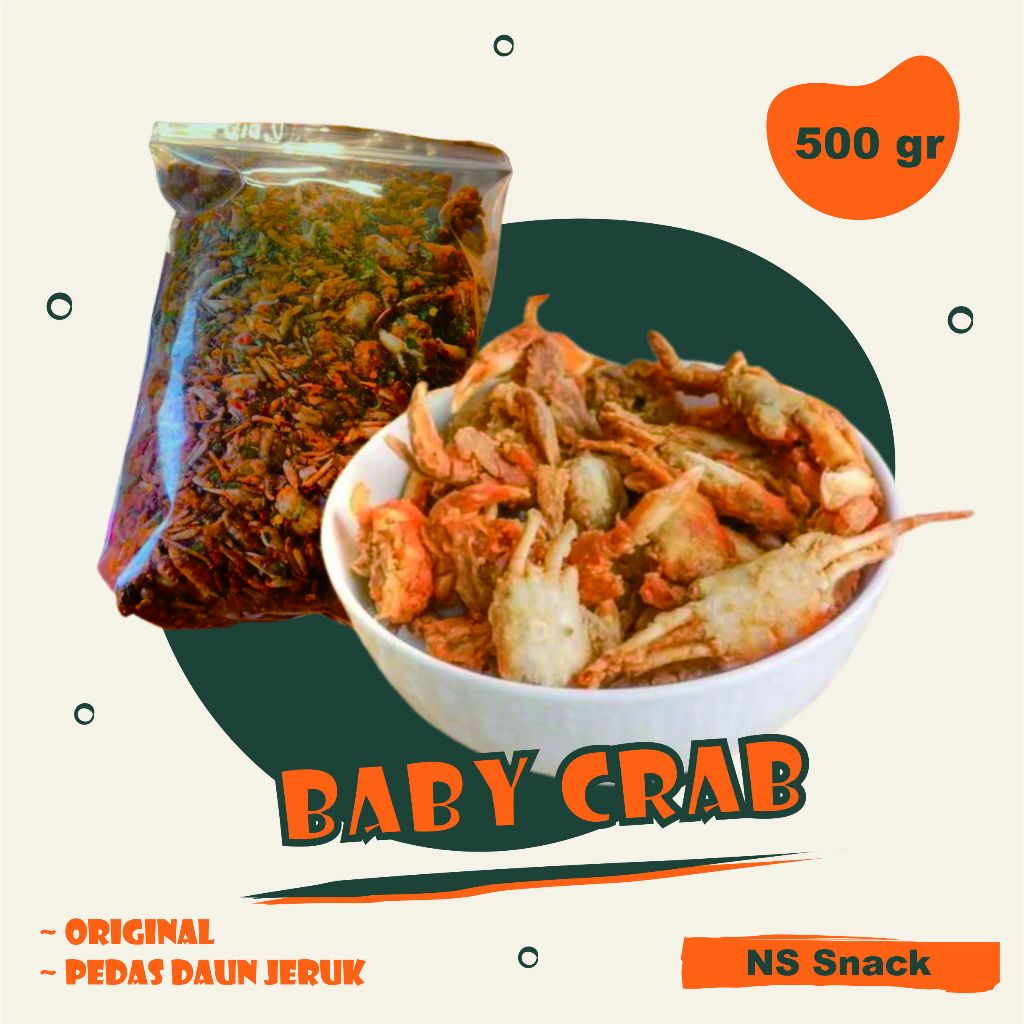 Jual BABY CRAB CRISPY ORIGINAL DAN PEDAS DAUN JERUK 500GR MANTAP