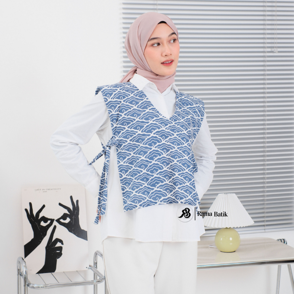 Jual Rompi Batik Wanita Modern Tanpa Lengan Vest Batik Muslimah ...