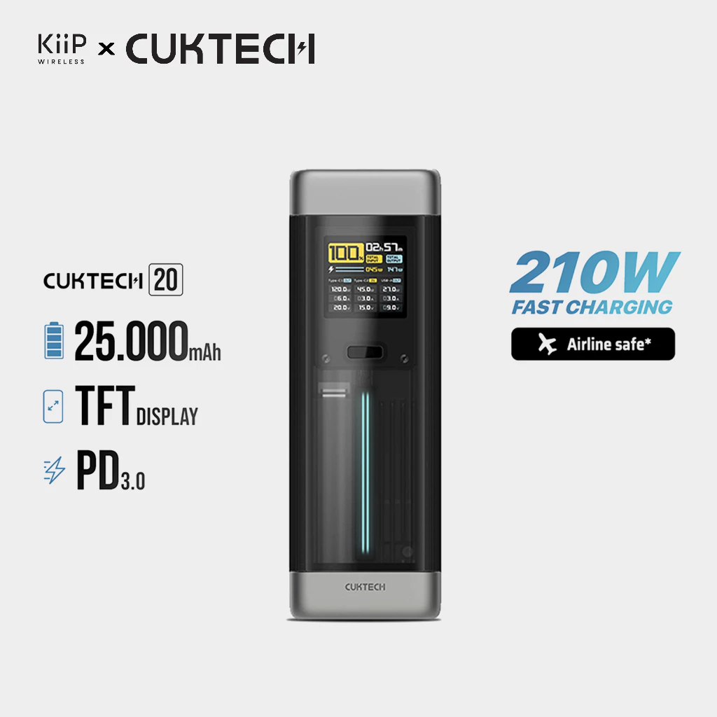 KiiP x Cuktech P23 Power Bank 25000mAh 210W USB Type-C Fast Charging