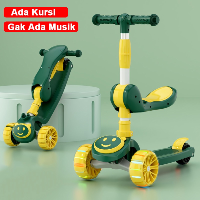 Jual Skuter Anak Roda 3 Mainan Scooter Otoped Bisa Lipat dengan Lampu ...