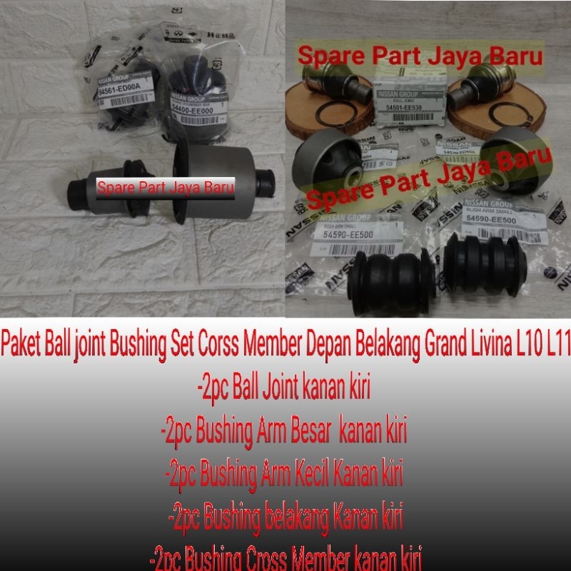 Jual Paket Kaki Kaki Ball Joint Bushing Set Cross Member Depan Set Bushing Belakang Grand Livina