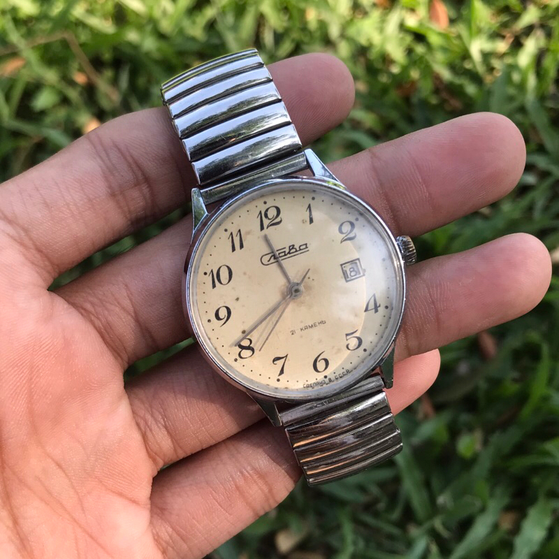 Montre Automatique Vintage Russe Craba à Réparer Ou Pour Pièces - Occasion (ne Fonctionne Pas)