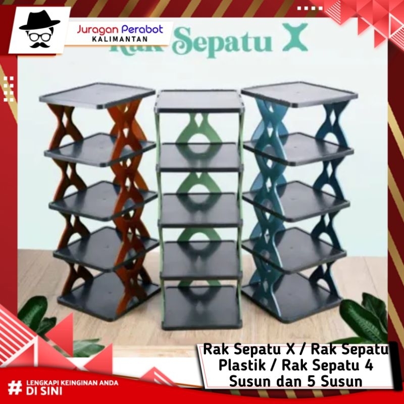 Jual Rak Sepatu 4 Tingkat & 5 Tingkat / Rak Sepatu Zigzag 5 Susun Dan 4 ...