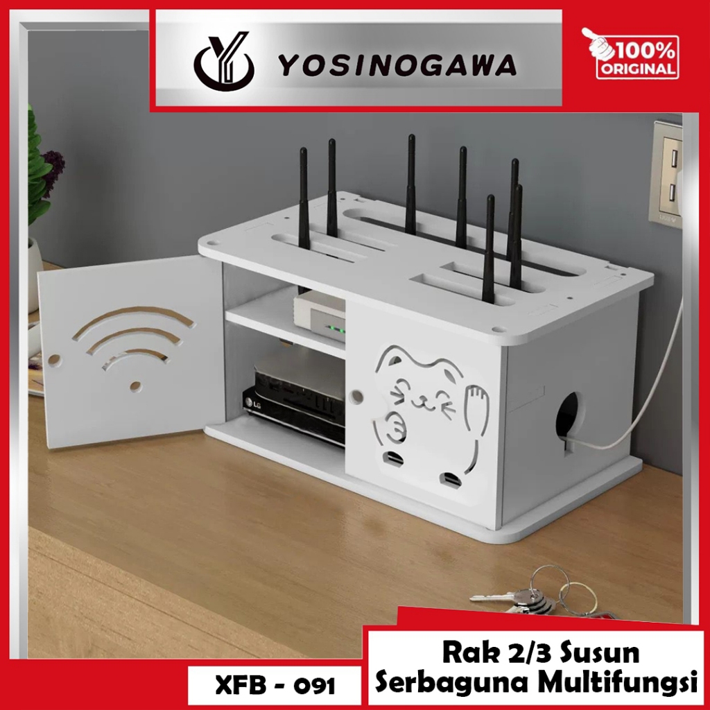 Jual YOSINOGAWA - Kotak Penyimpanan Router Wifi Sudut Malas Rak Kotak ...