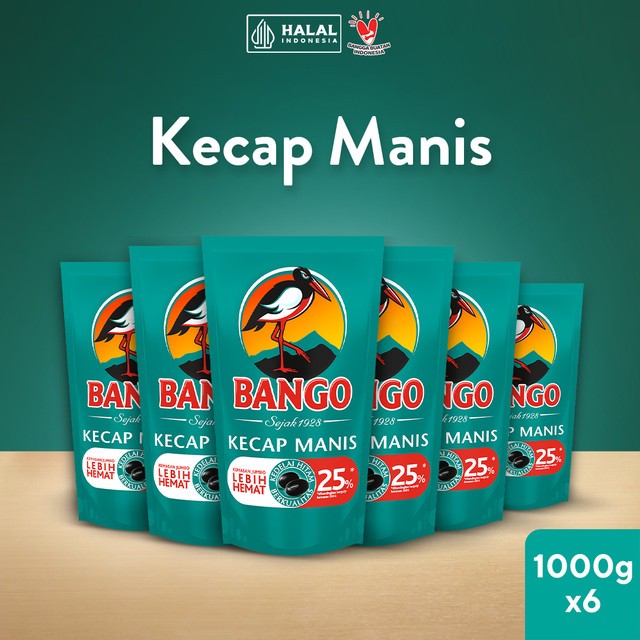 Jual BANGO KECAP MANIS 1000g/735ML (Isi 6) | Shopee Indonesia