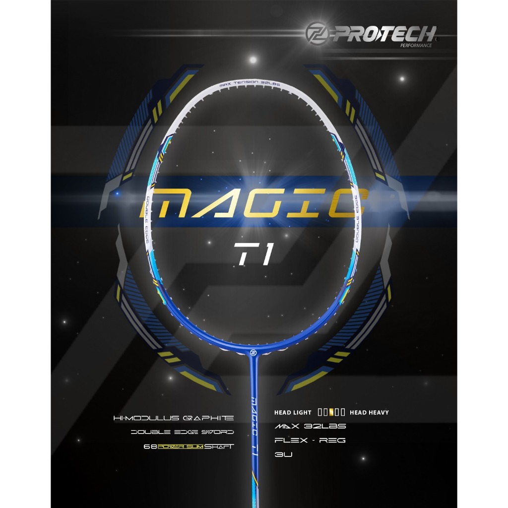 Jual RAKET BADMINTON PROTECH TIPE MAGIC T1 / T2 / T3 / T5 / T10 PLUS ...