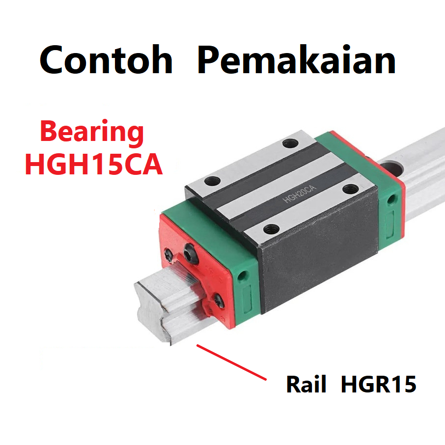 Jual [HAEBOT] Set Rail HGR15 HGR 15 2x150cm Rel Linear Guide Shaft 15mm ...