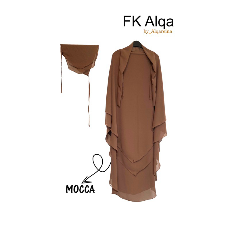 French Khimar Ceruty 2 Layer Premium Babydoll Free Cadar Tali Jilbab Khimar Bergo Kerudung