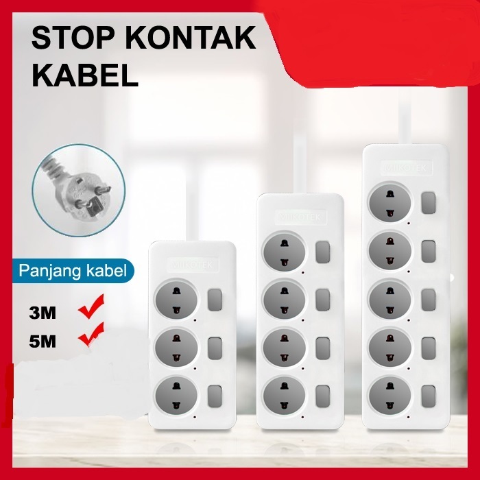 Jual Stop Kontak Kabel Switch Mikotek / Stop Kontak Kabel Saklar On Off ...