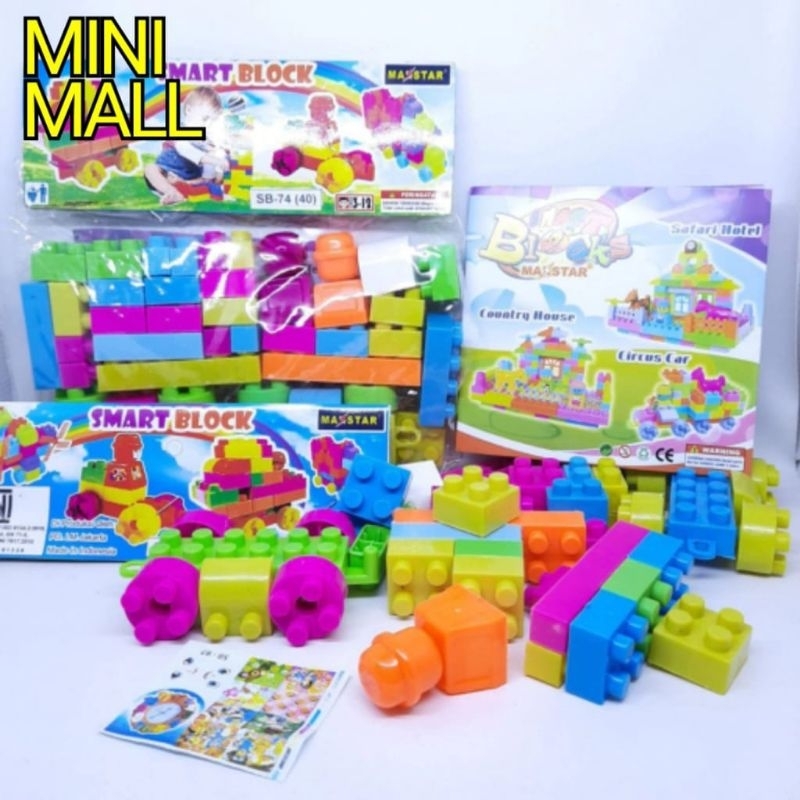 Jual Balok Susun Mainan Anak 1pak 40pcs B51 Building Block blok Mainan ...