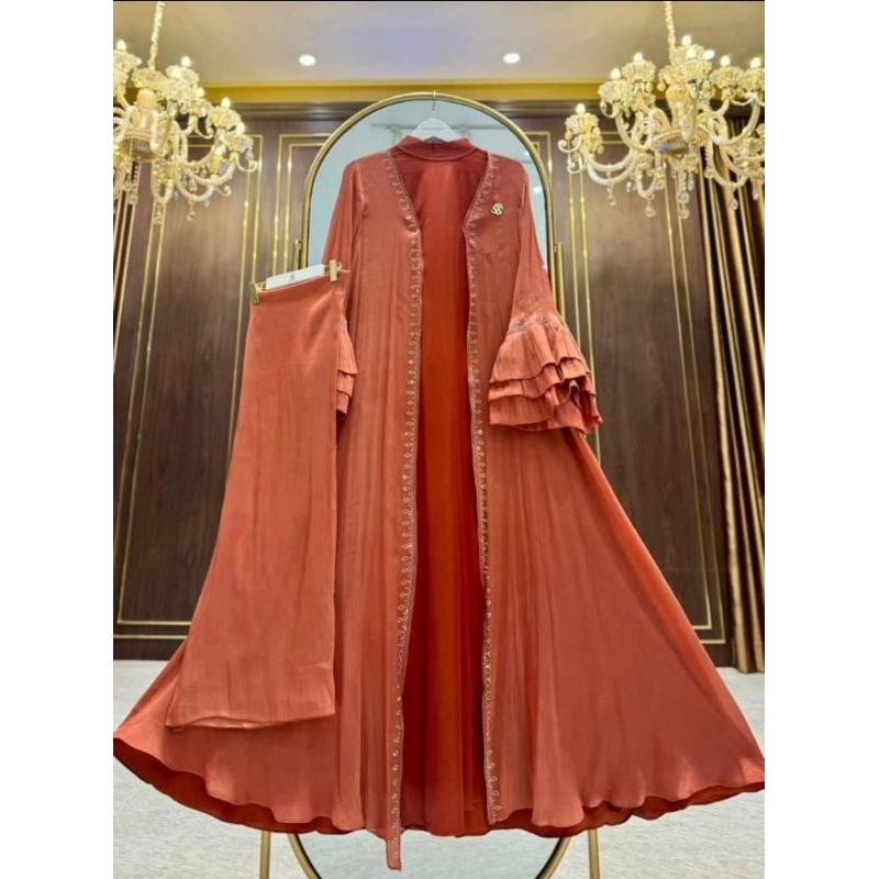 Jual Shellasaukia Set Abaya Dress Shimeer Swarovski tangan kembang Ori ...