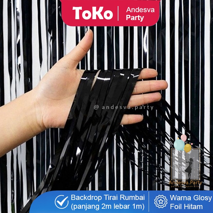 Jual tirai foil rumbai pesta / backdrop foil rumbai / background foil ...