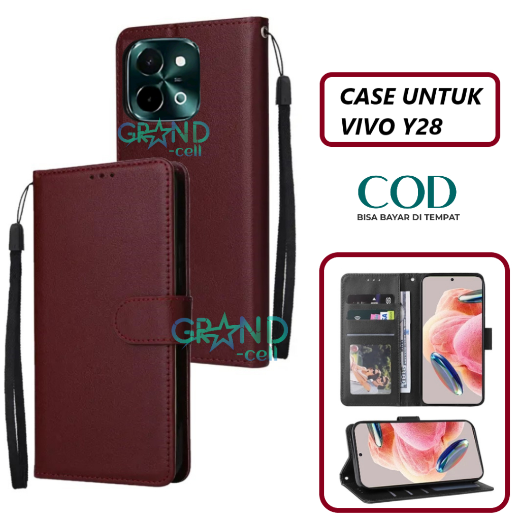 case hp for VIVO Y28 Premium flip wallet Flip case Magnet Casing flip cover  silikon dompet handphone