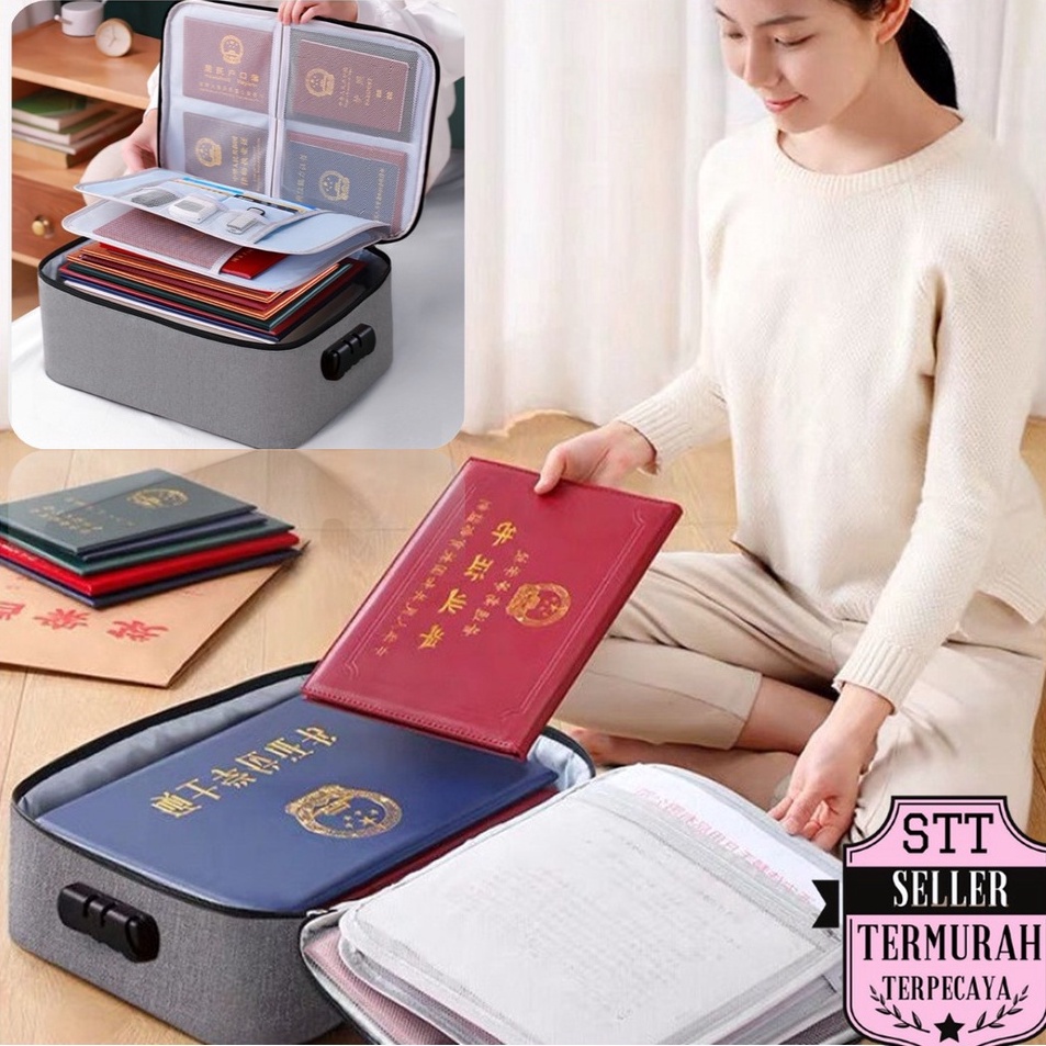 Jual STT Tas Penyimpanan Dokumen 3 Layer Storage Bag File Tempat ...