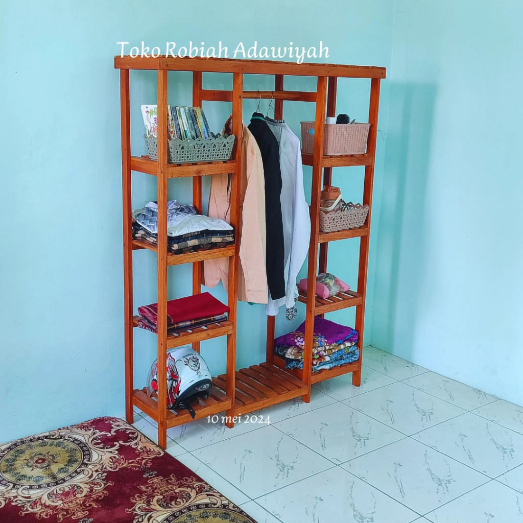 Jual Stand Hanger Gantungan Baju Lemari Baju Buku Informa Kayu Rak