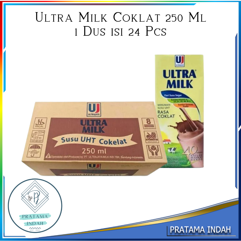 Jual SUSU ULTRA MILK COKLAT 250 ML 1 DUS ISI 24 PCS - SUSU UHT COKLAT