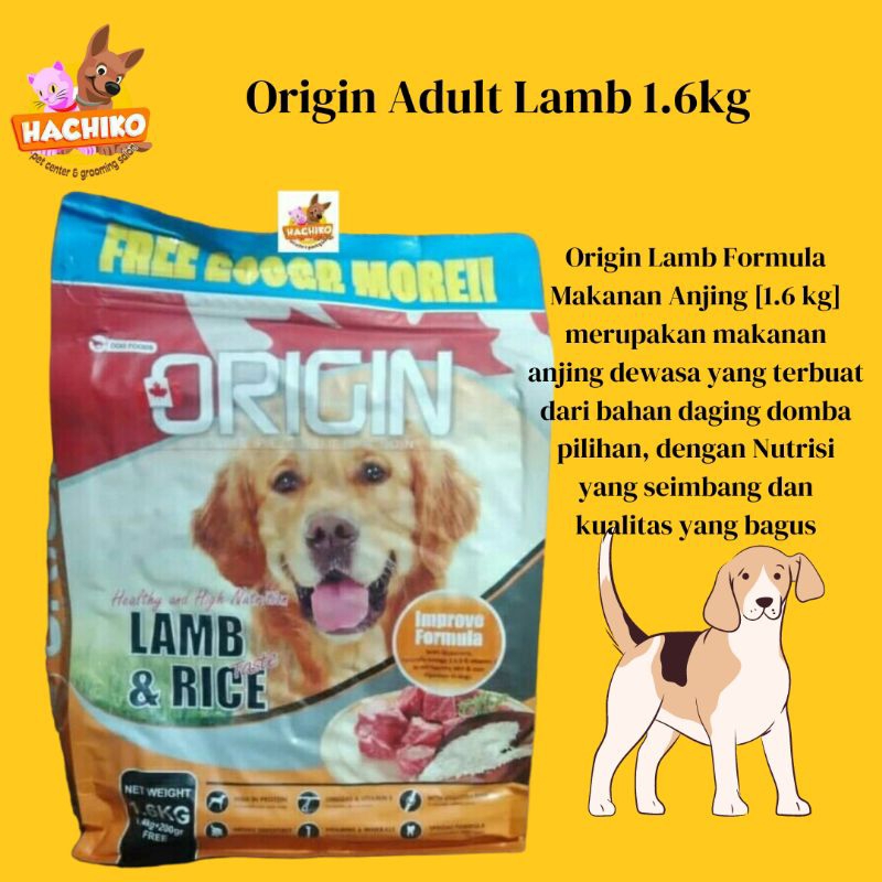 Jual Origin Dog Adult Lamb & Rice 1,6kg / Origin Dry Food Dog / Makanan ...
