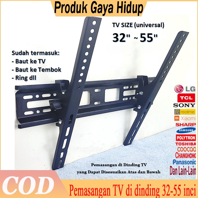 Jual KODE V17J Bracket TV 3255 inci LED Tempat TV gantungan TV ...