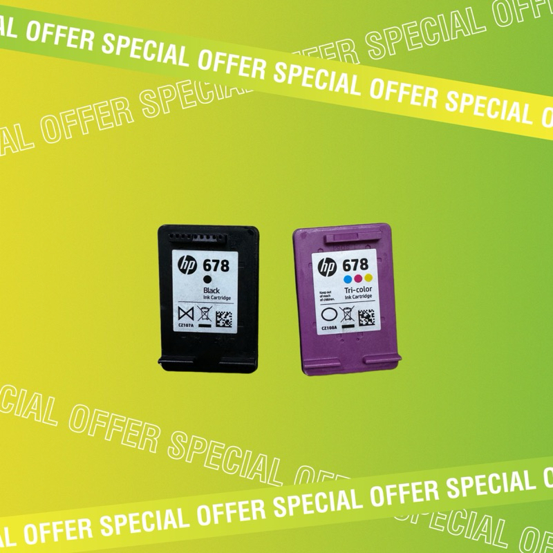 Jual [Bekas] HP 678 Ink Cartridge Kosong sepasang Tri-color Black ...