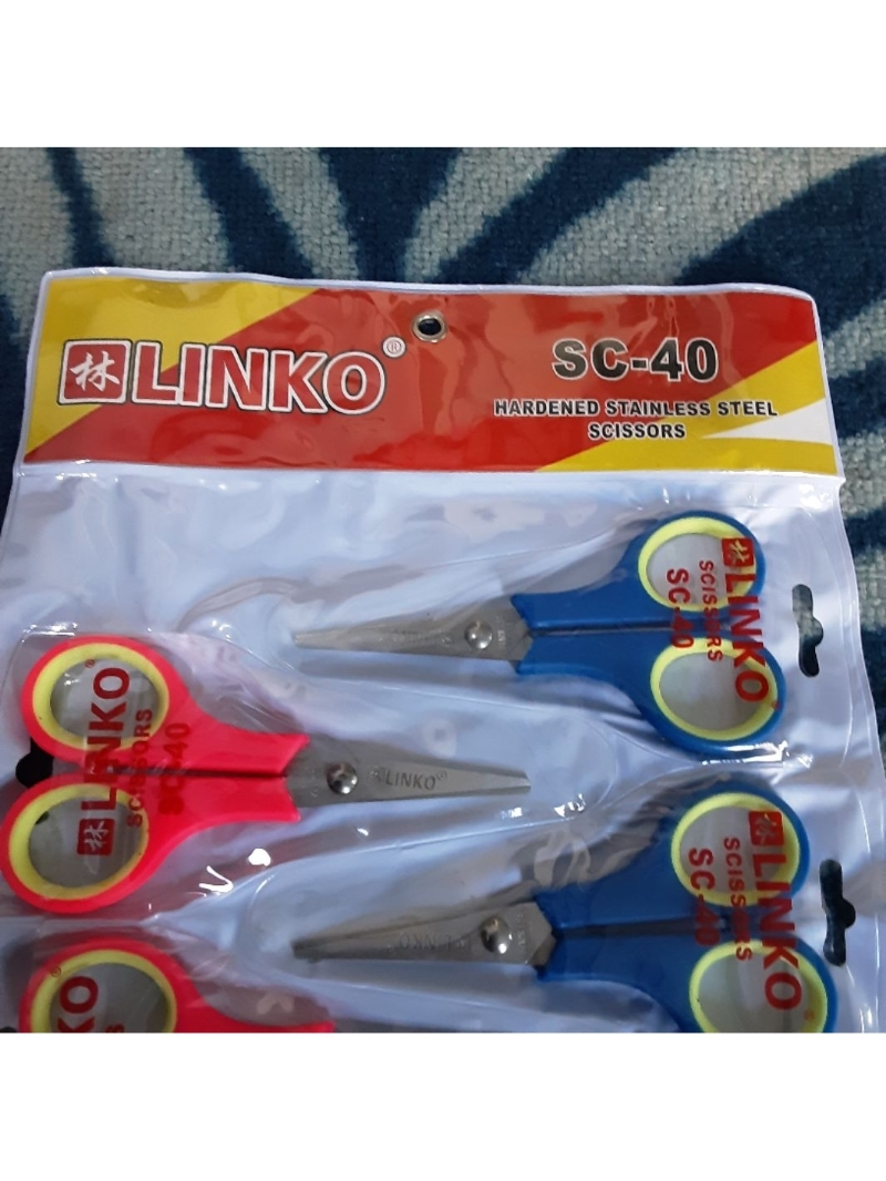 Jual (1 lusin) GUNTING KECIL WARNA RENTENG LINKO SC-40 isi 12 pcs ...
