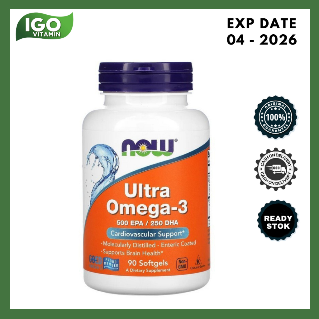 Jual Vitamin Now Food Ultra Omega 3 500 EPA/250 DHA 90 Softgels ...